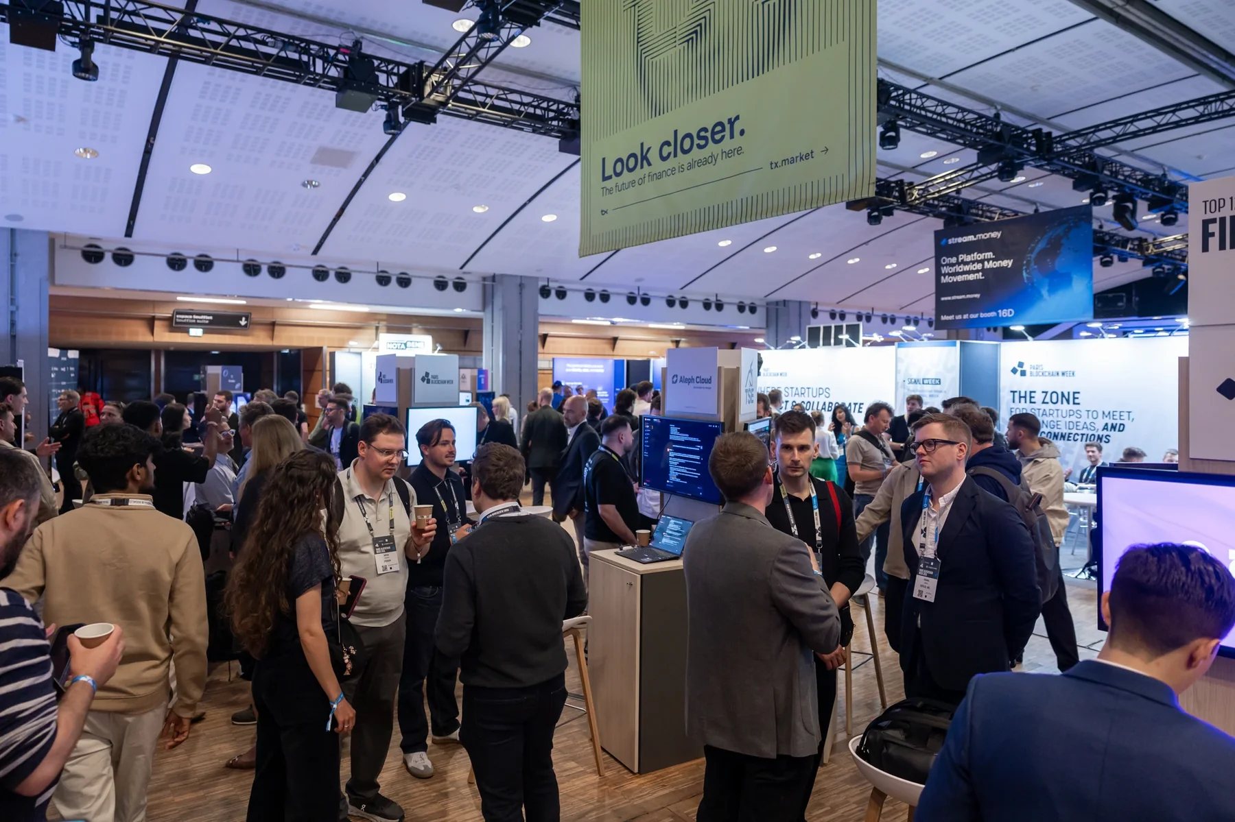 The main conference floor at full scale